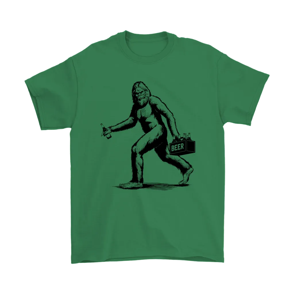 Funny "Sasquatch Stealing Beer" T-Shirts and Hoodies