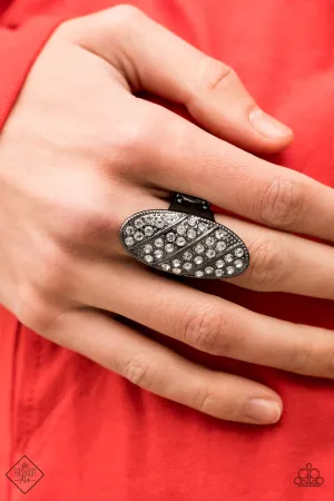 Galactic Glitz - Black Gunmetal Ring- Paparazzi Accessories
