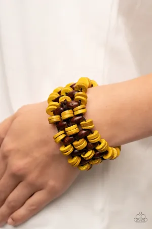 Galapagos Go-Getter - Yellow Bracelet  - Paparazzi Accessories