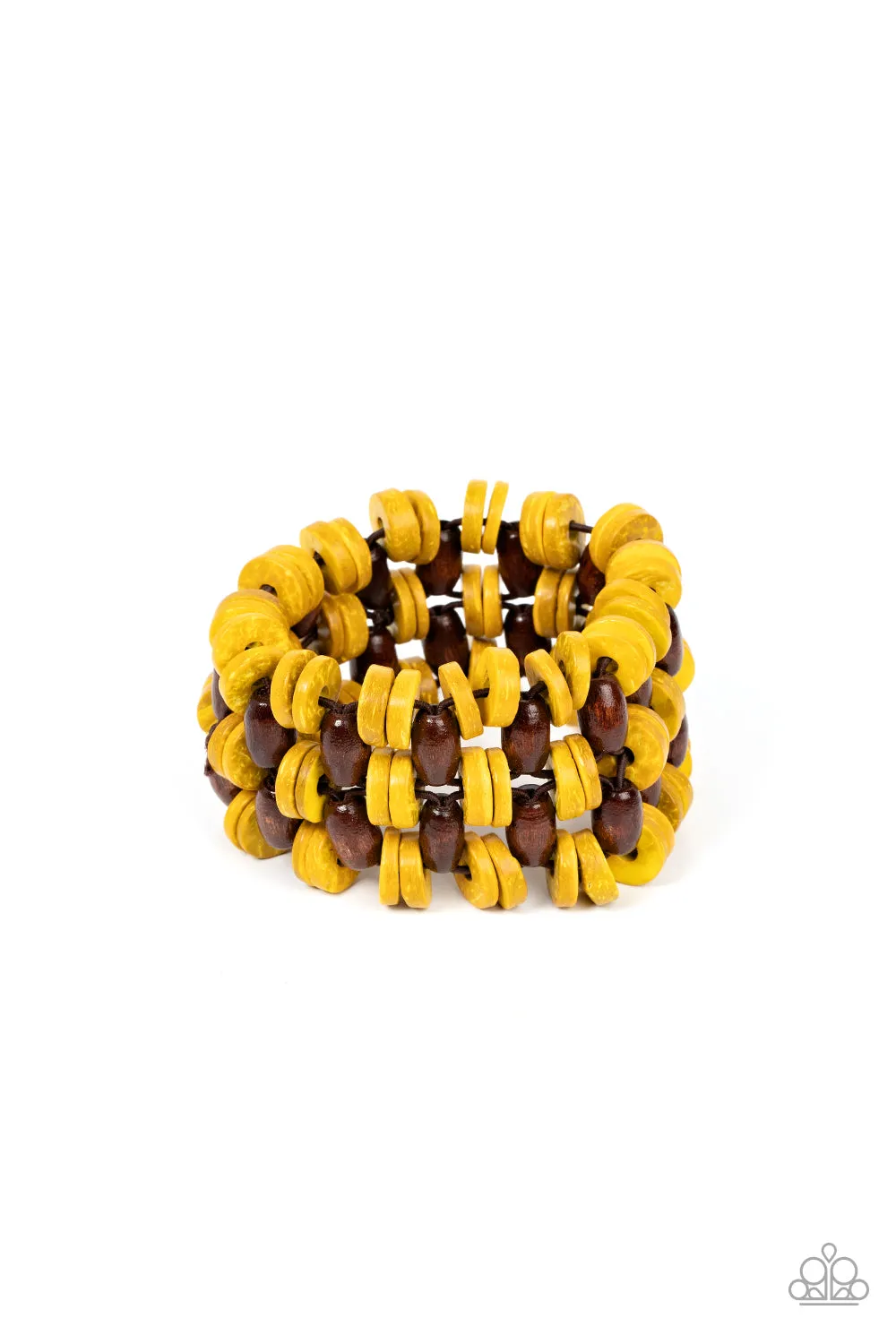 Galapagos Go-Getter - Yellow Bracelet  - Paparazzi Accessories