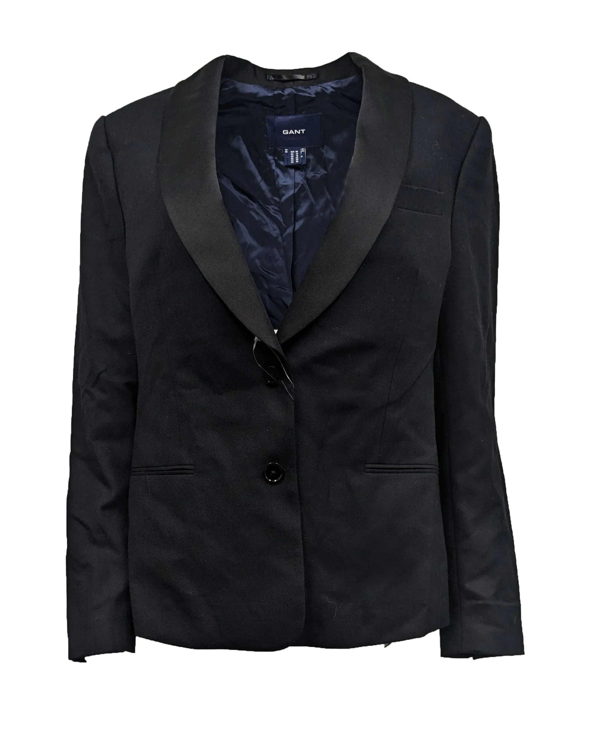 GANT Women's Black Wool Tuxedo Blazer 476671 Size 12