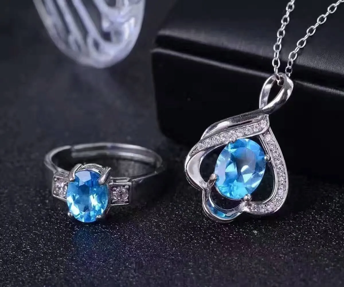 Genuine Swiss Blue Topaz Ring, Sterling Silver Adjustable Engagement  Ring - CZ Ring