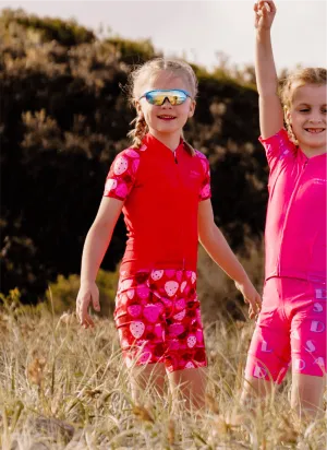 Girls Triathlon Suit - Strawberry Burst