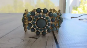 Gold & Blue Stretch Bracelet