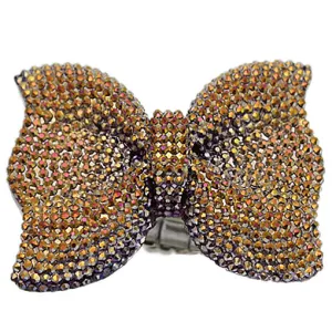 Gold Bronze Large Sparkle Bow Stretch Ring