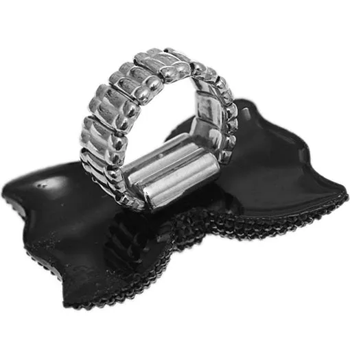 Gold Bronze Large Sparkle Bow Stretch Ring