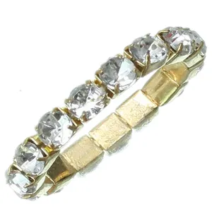 Gold Clear Rhinestone Stretch Mini Ring