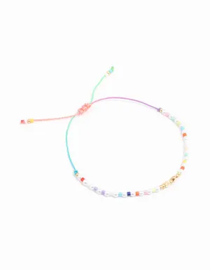 Gold Multi Sandblast Pattern Toggle Bracelet