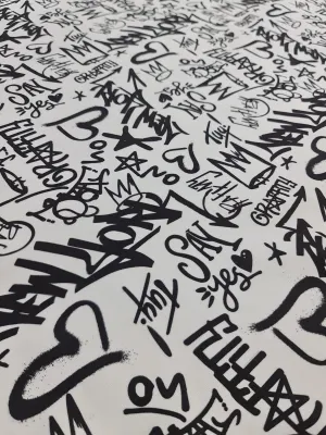 Graffiti Pattern Activewear Fabric by the Yard - Dancewear  Sportswear Material