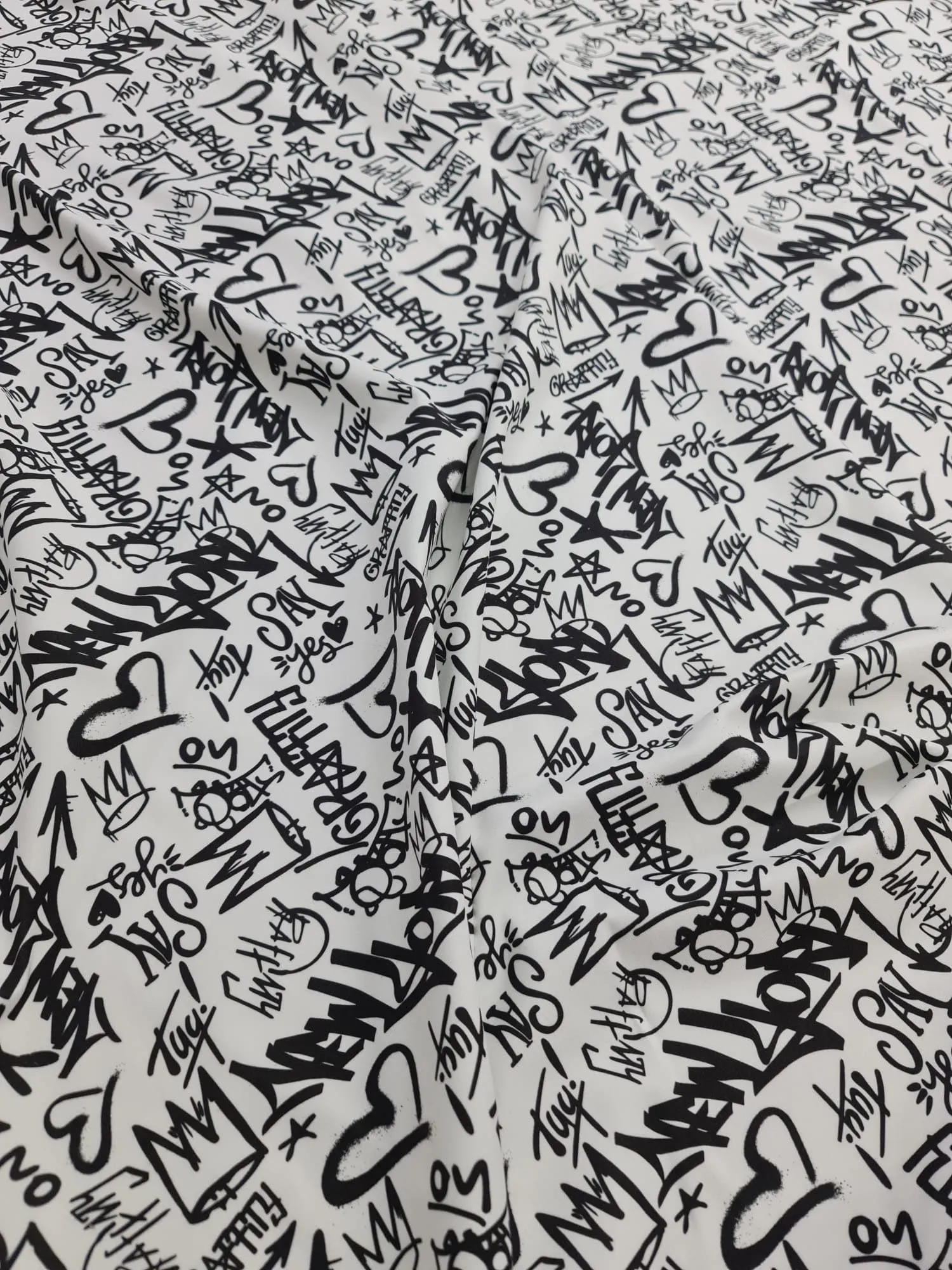Graffiti Pattern Activewear Fabric by the Yard - Dancewear  Sportswear Material