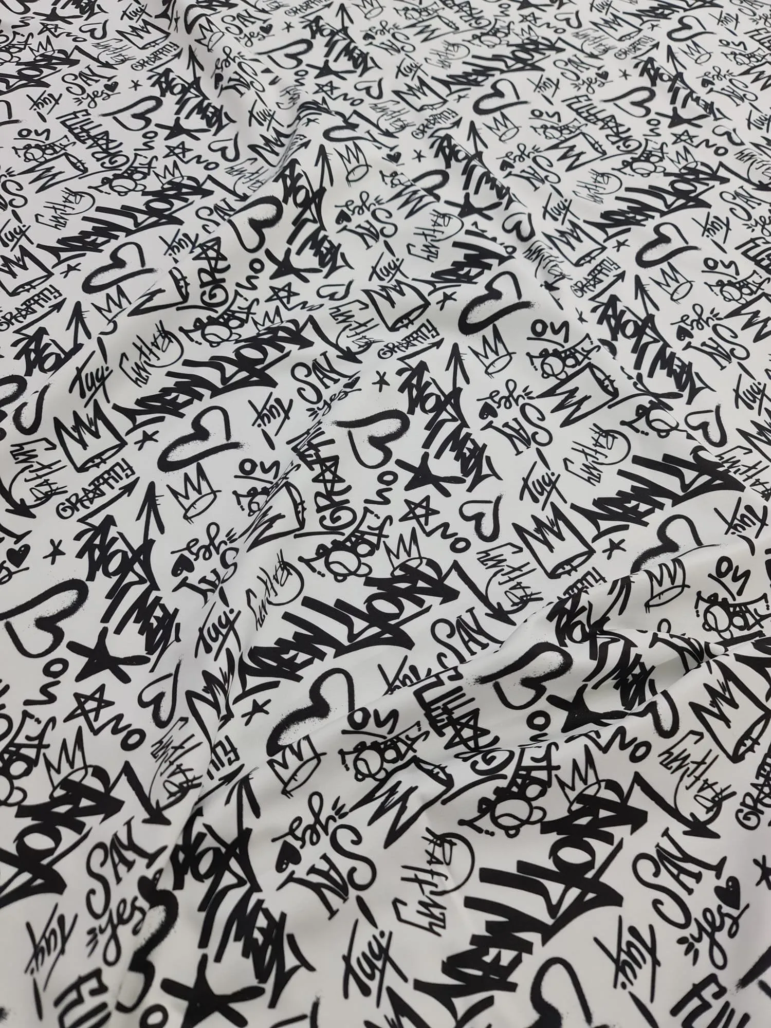 Graffiti Pattern Activewear Fabric by the Yard - Dancewear  Sportswear Material