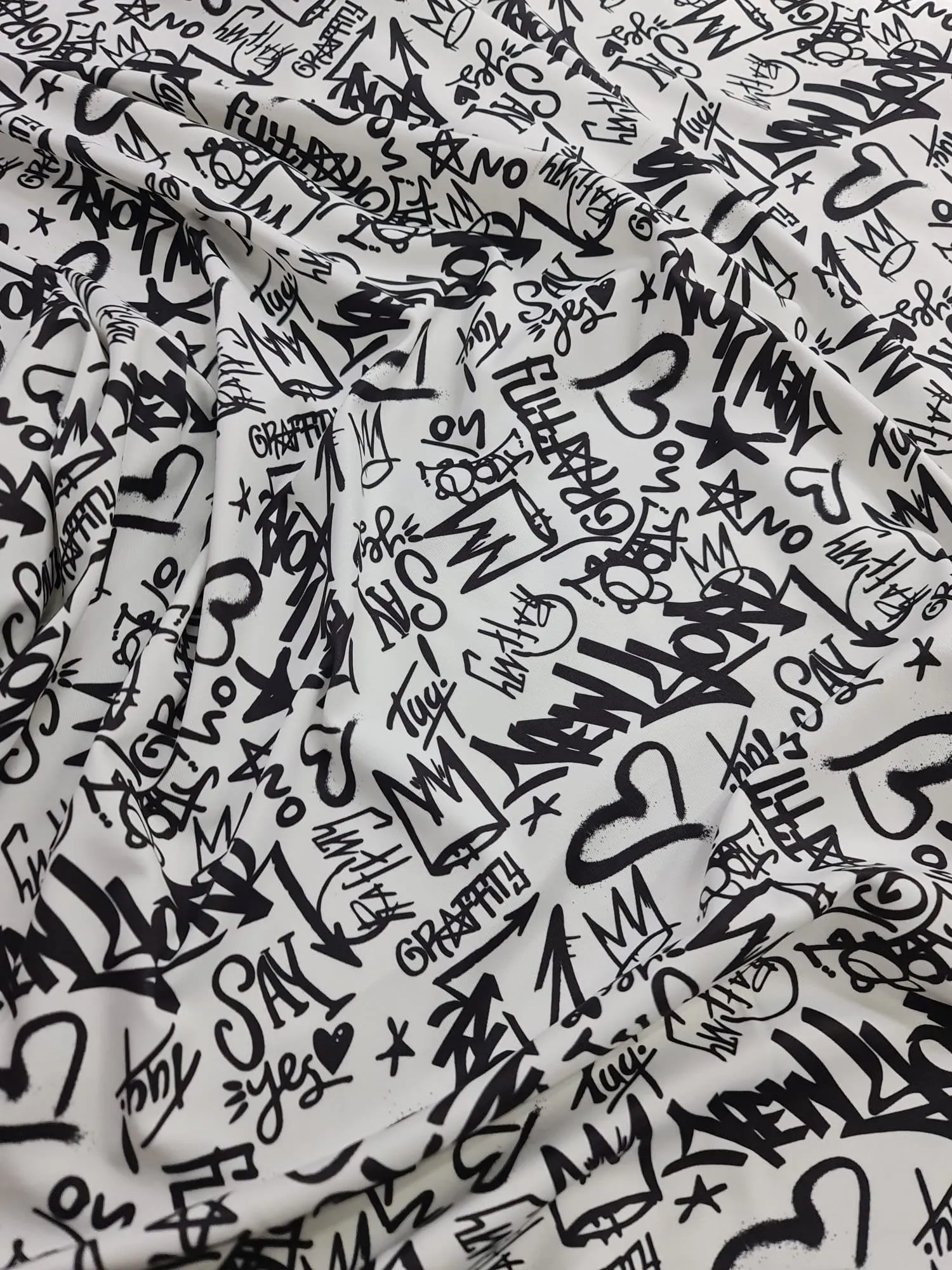 Graffiti Pattern Activewear Fabric by the Yard - Dancewear  Sportswear Material