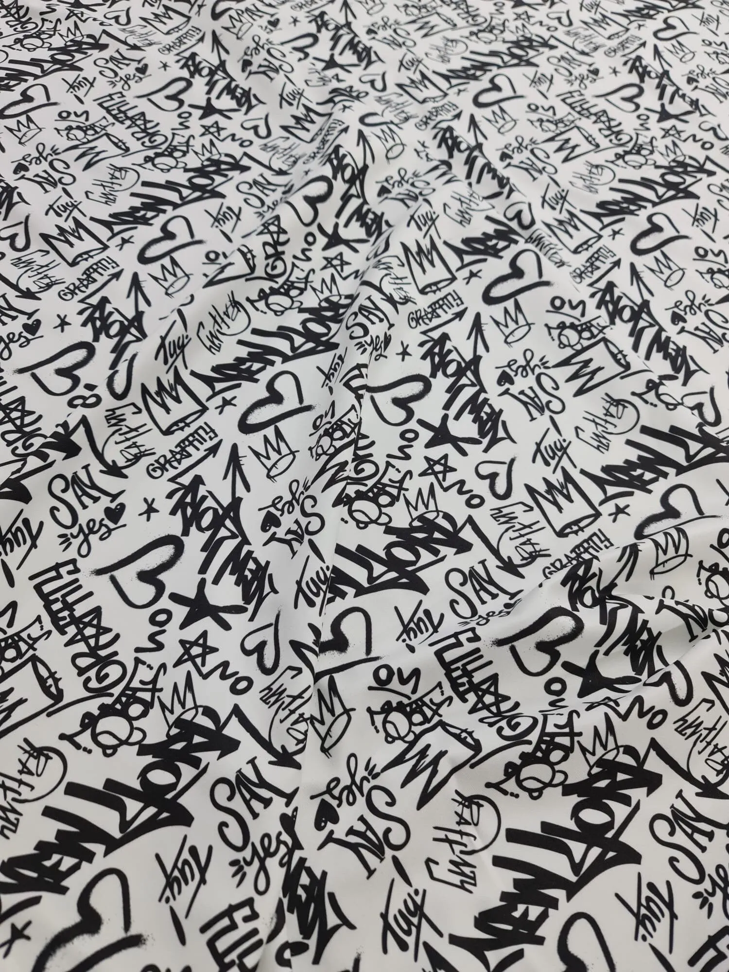 Graffiti Pattern Activewear Fabric by the Yard - Dancewear  Sportswear Material