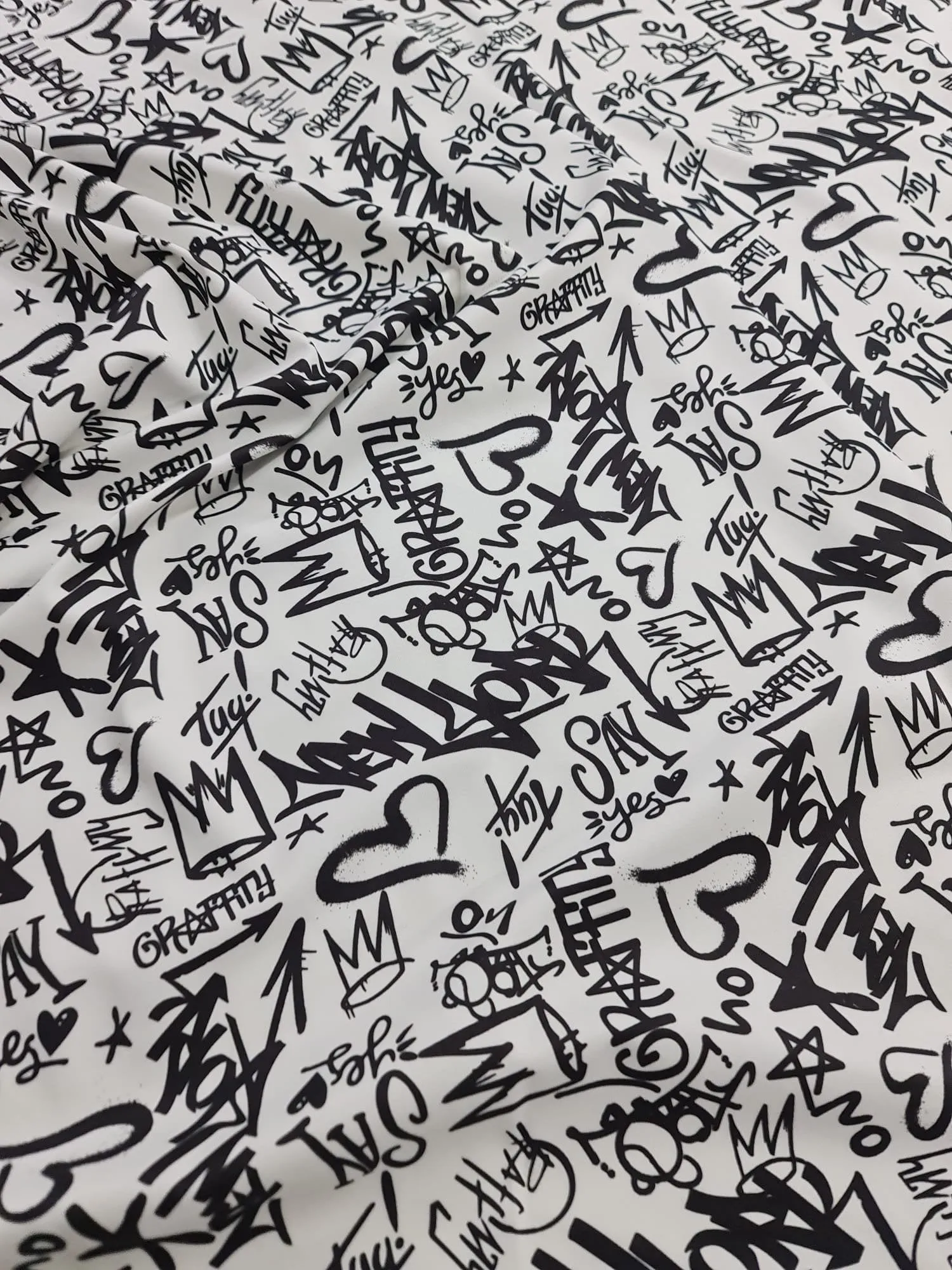 Graffiti Pattern Activewear Fabric by the Yard - Dancewear  Sportswear Material