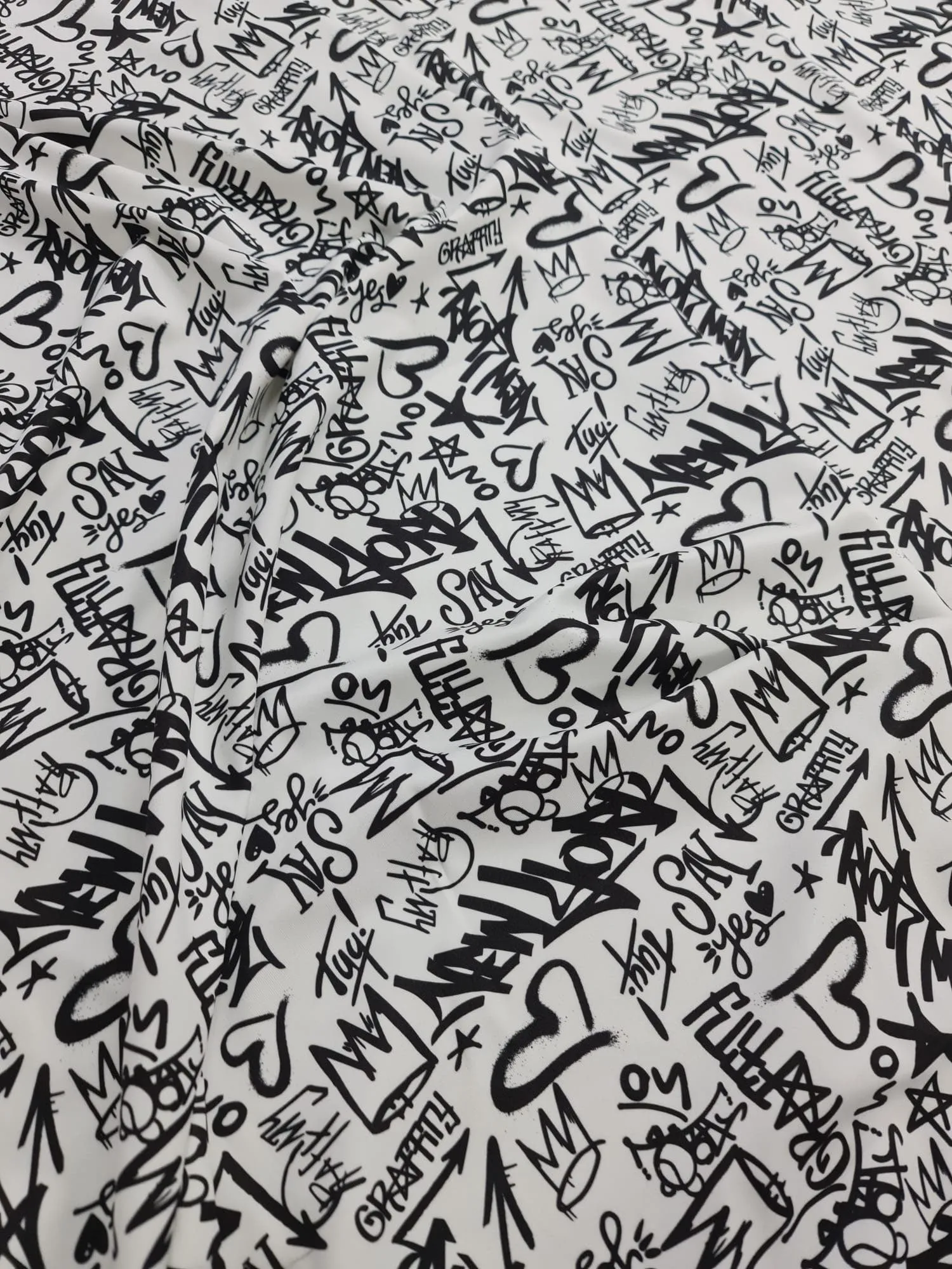 Graffiti Pattern Activewear Fabric by the Yard - Dancewear  Sportswear Material