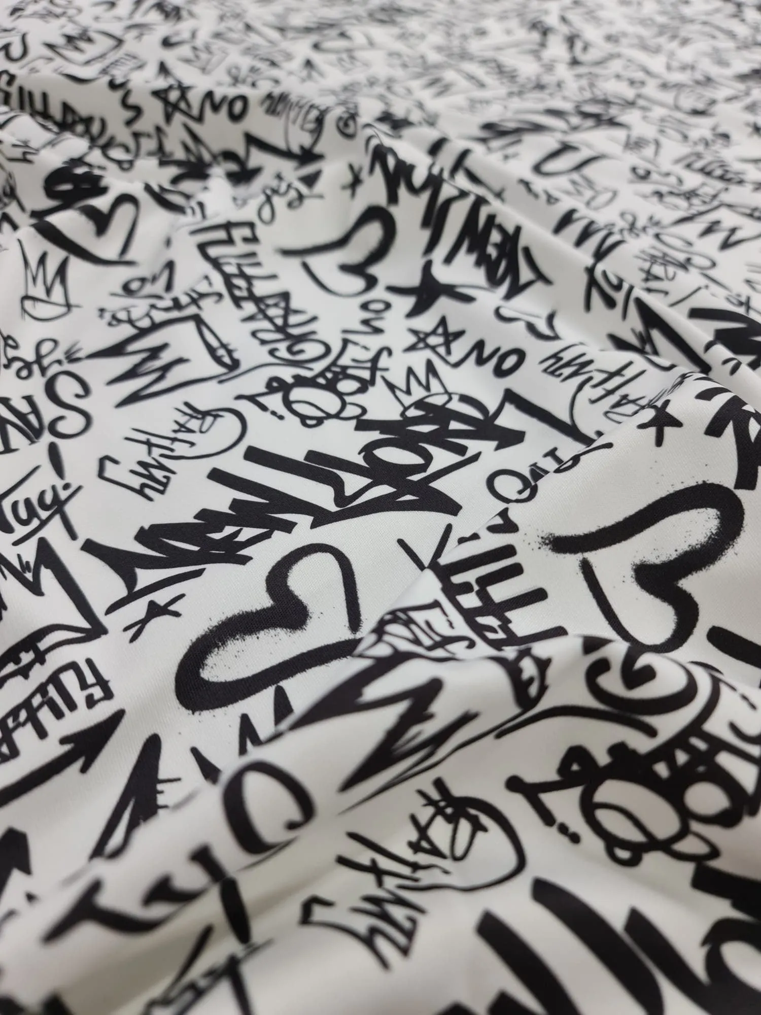 Graffiti Pattern Activewear Fabric by the Yard - Dancewear  Sportswear Material