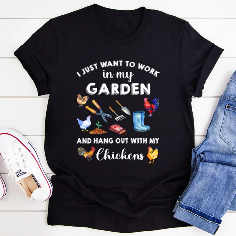 Graphic T-Shirts I Just Want To Work In My Garden Tee