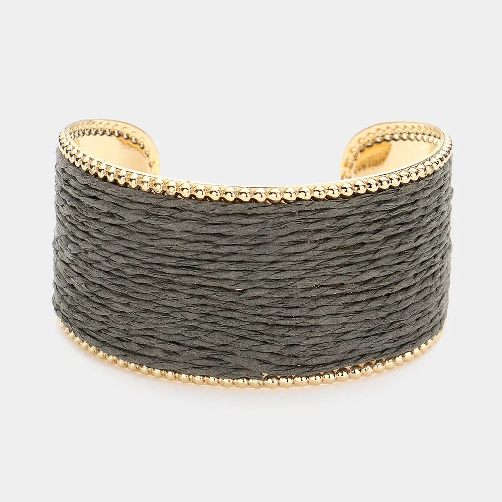 Gray Fun Fashion Raffia Cuff Pageant Bracelet | Gray Fun Fashion Accessories |644051