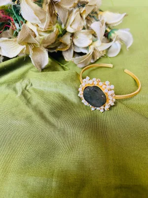 Grey Textured Raw Stone Bracelet