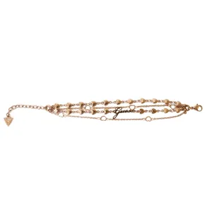 Guess Bracelet Ip Rosegold Four Multi Heart Rows Design