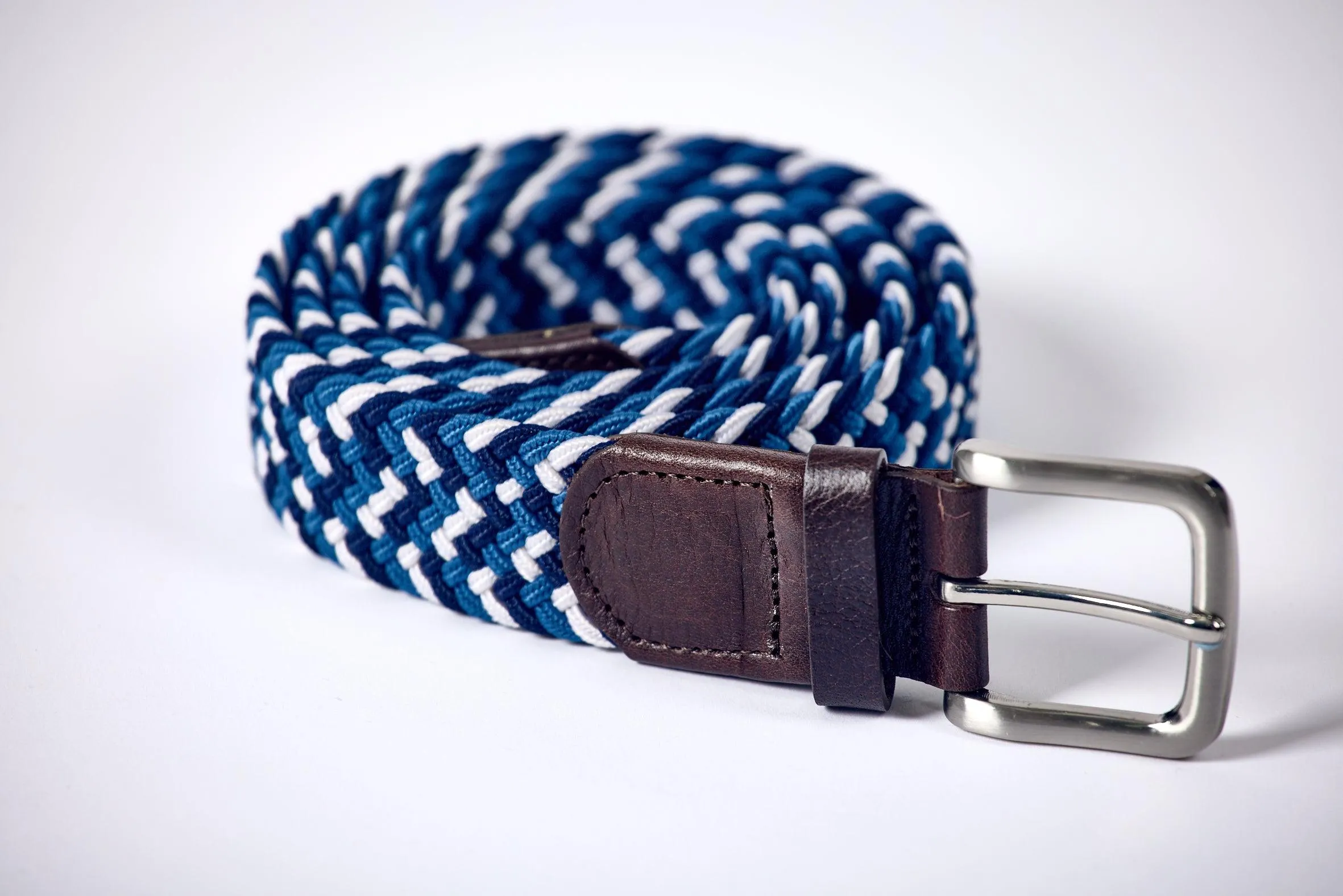Gun Hill Mens Sea Lavender Belt - Blue/White/Black