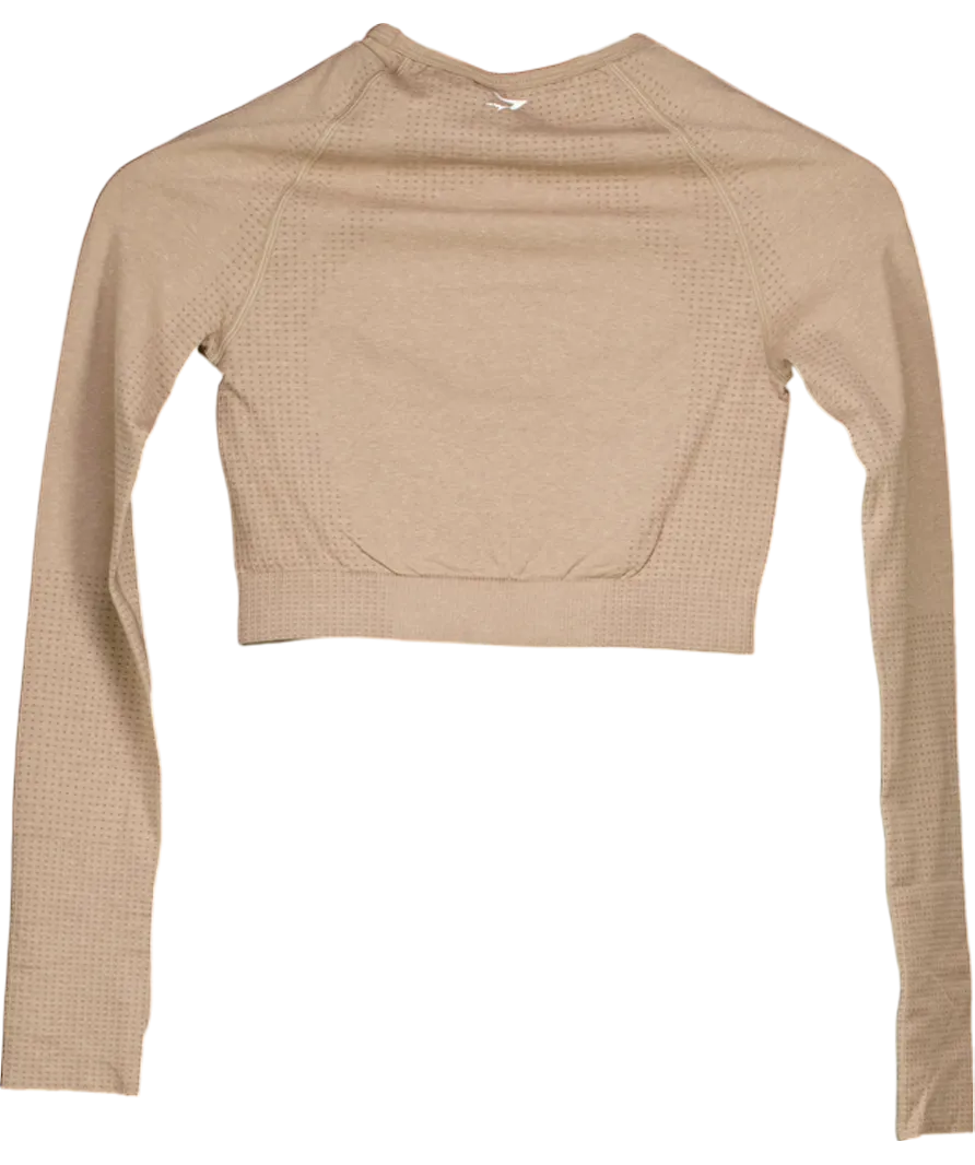 gymshark Beige Vital Seamless 2.0 Crop Top UK S