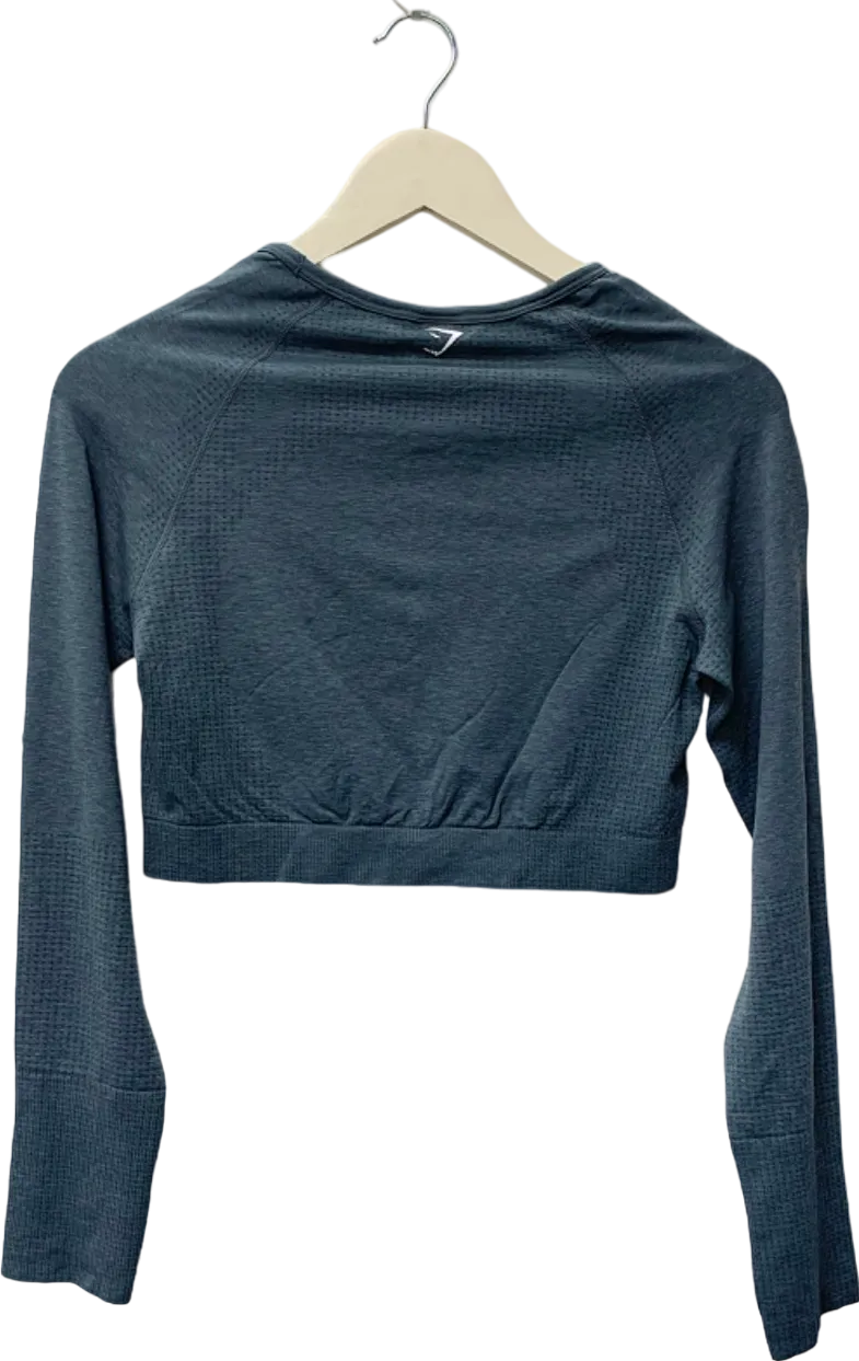 Gymshark Grey Long Sleeve Crop Top UK XL