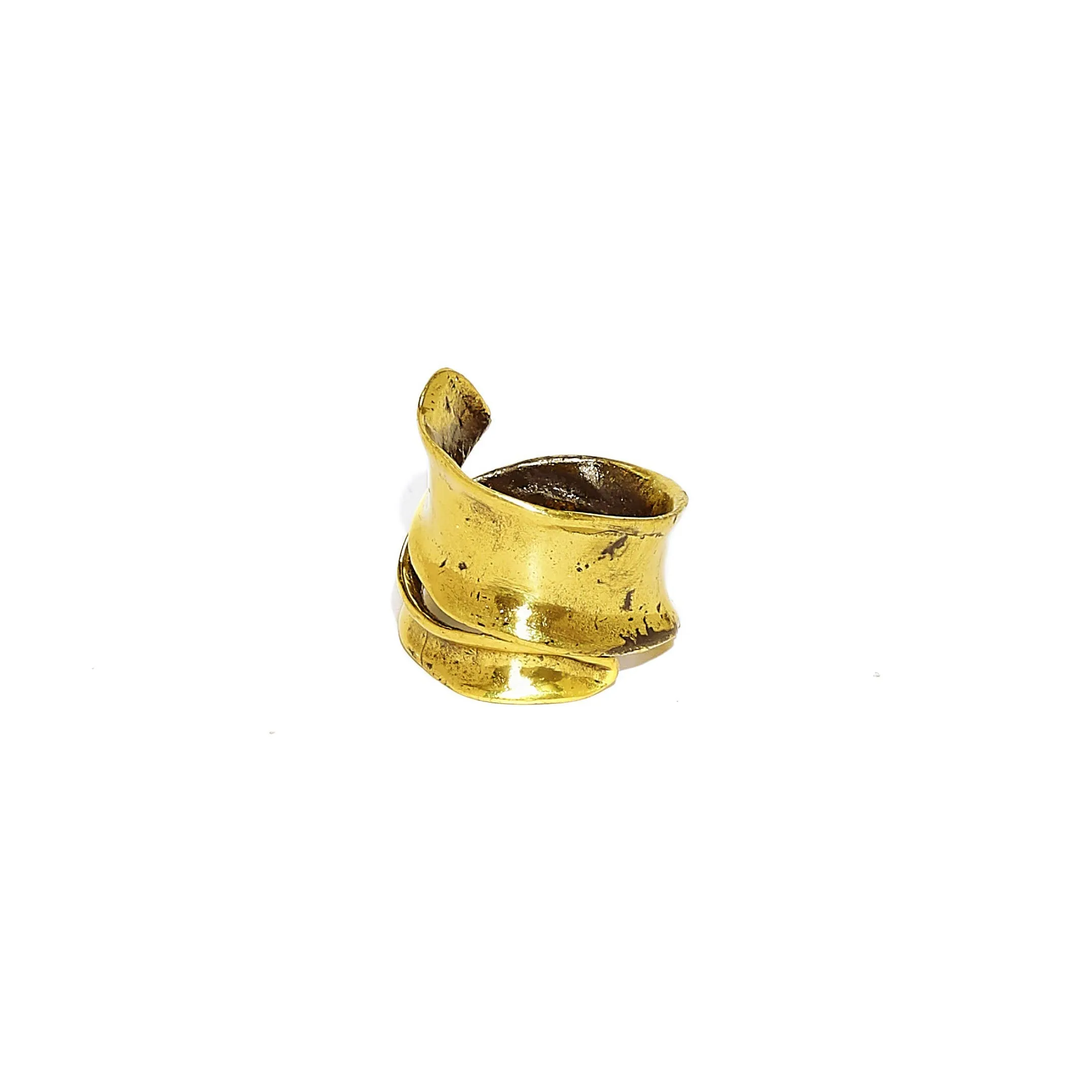 Handmade Bronze Thick Wrap Thumb Ring