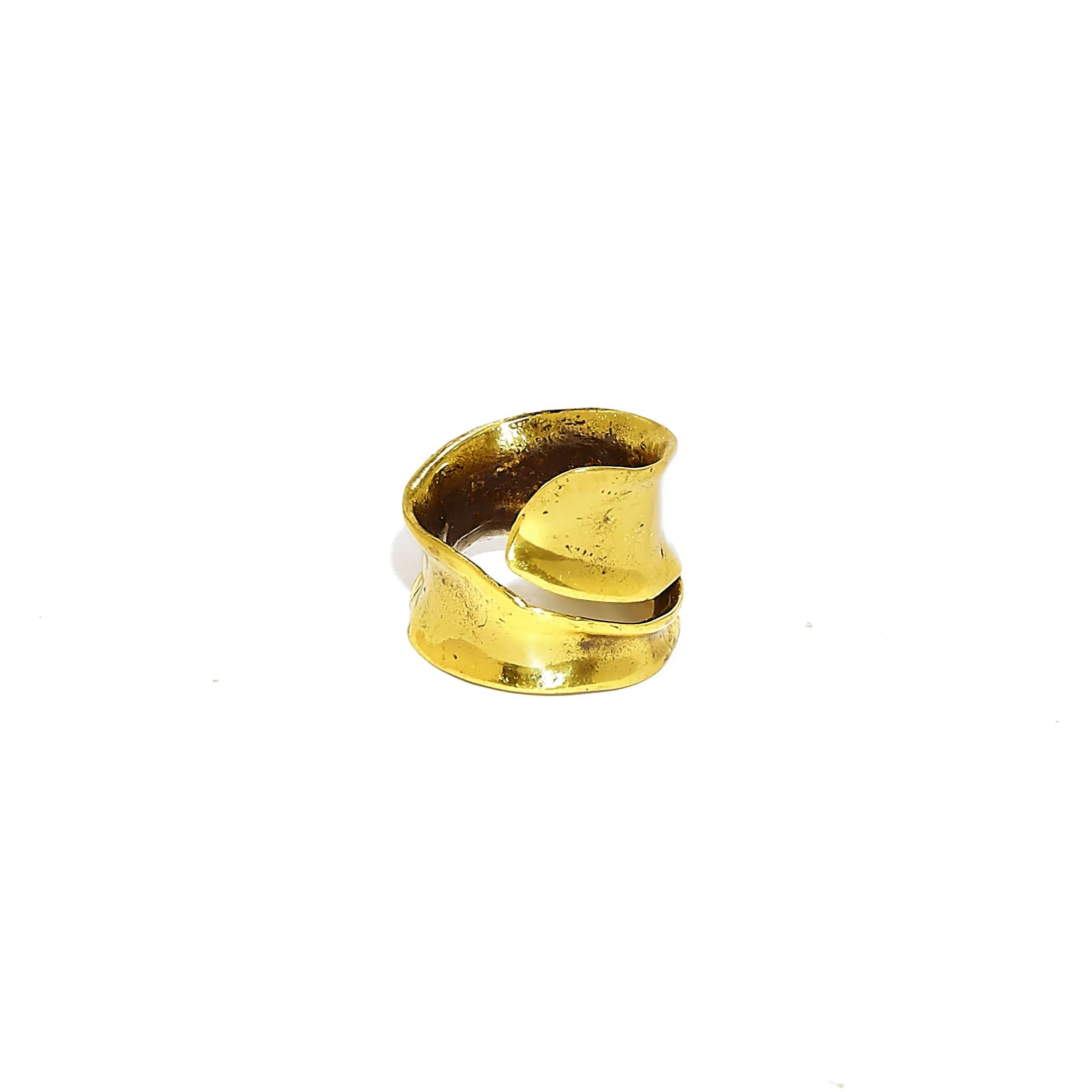 Handmade Bronze Thick Wrap Thumb Ring