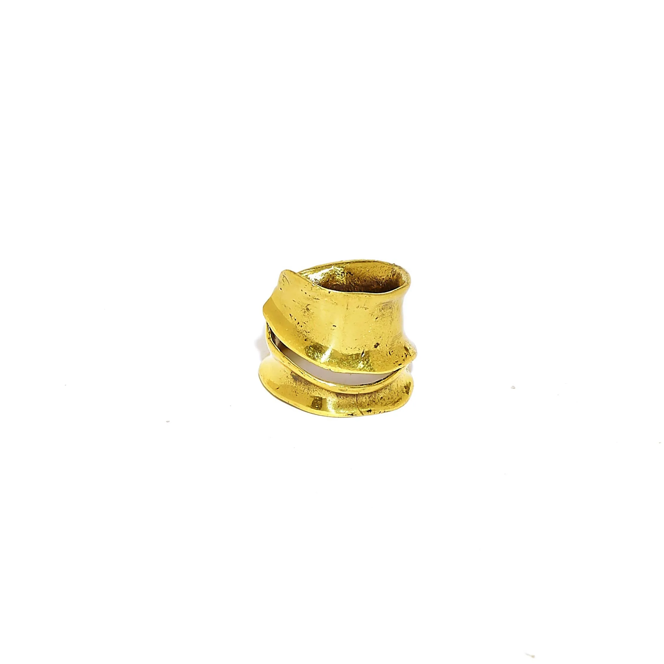 Handmade Bronze Thick Wrap Thumb Ring