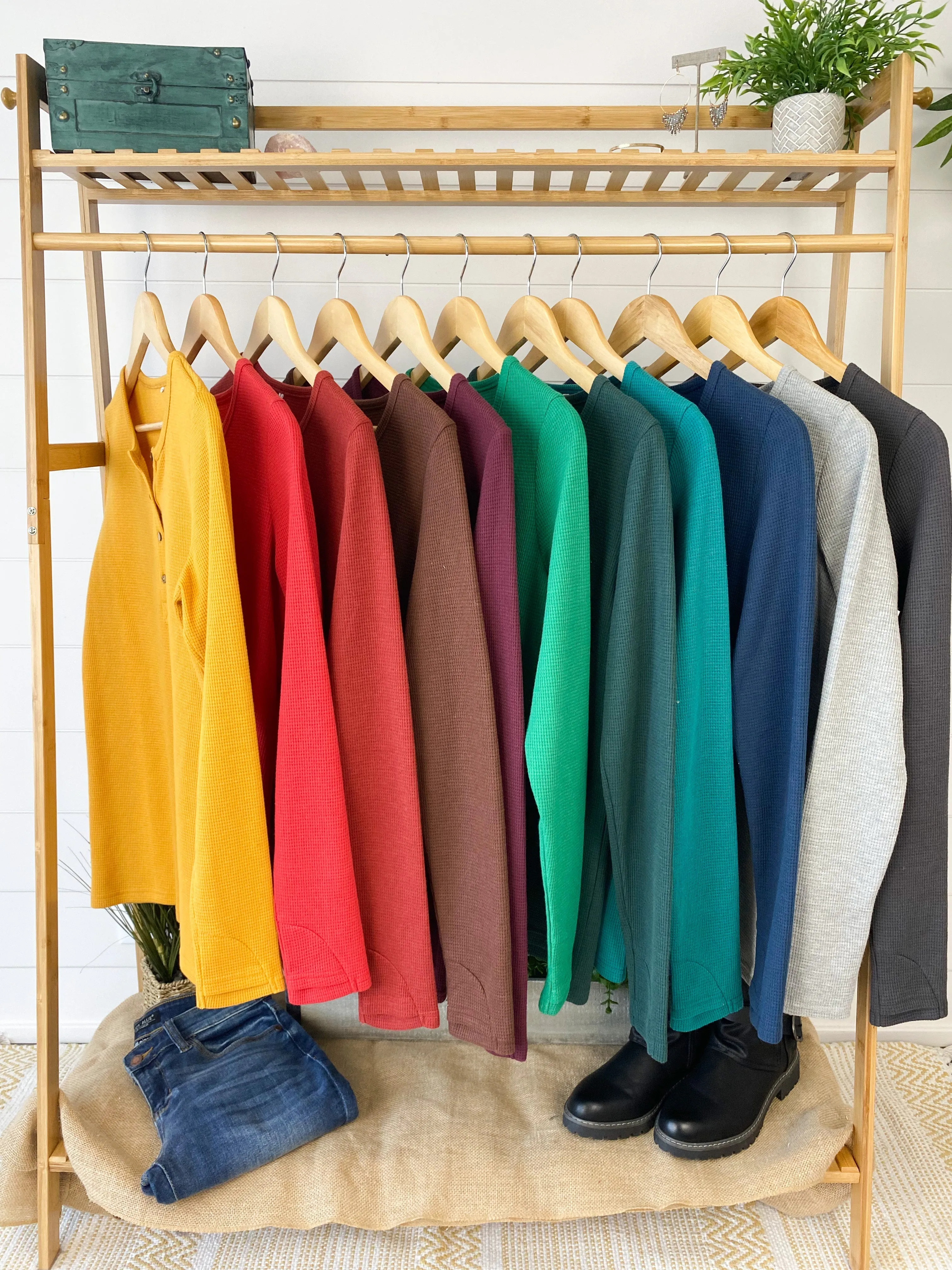 Harper Long Sleeve Henley - Light Grey