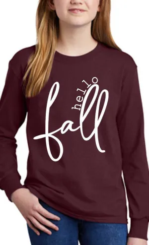 Hello Fall Youth Graphic Long Sleeve Tee - Final Sale