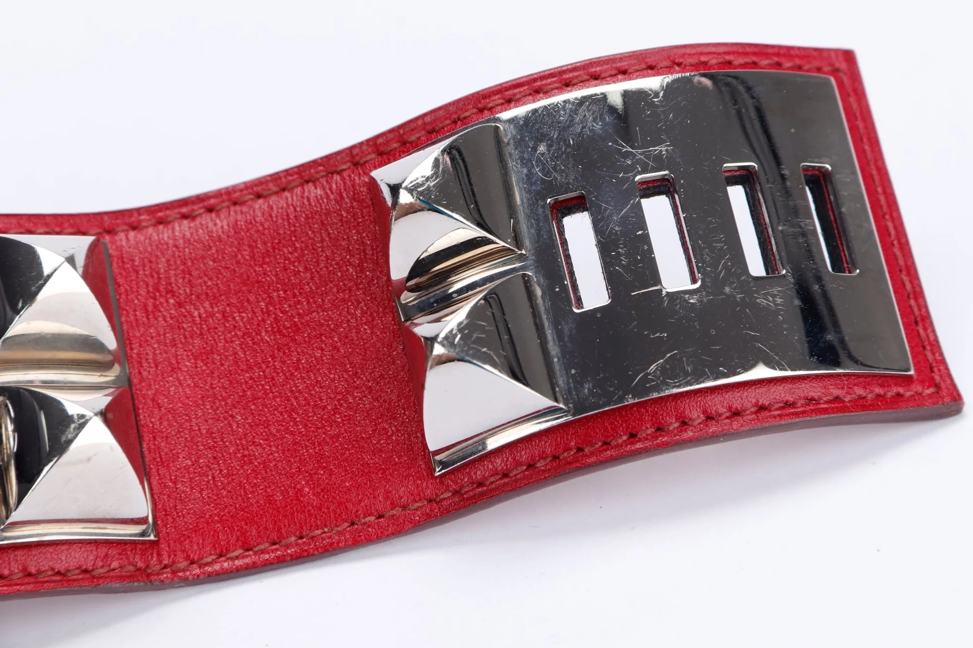 Hermes CDC Bracelet (Stamp A), Marron Leather, Silver Hardware, no Dust Cover & Box