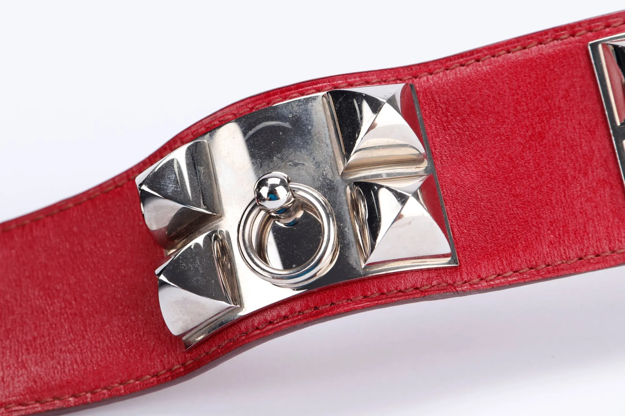 Hermes CDC Bracelet (Stamp A), Marron Leather, Silver Hardware, no Dust Cover & Box