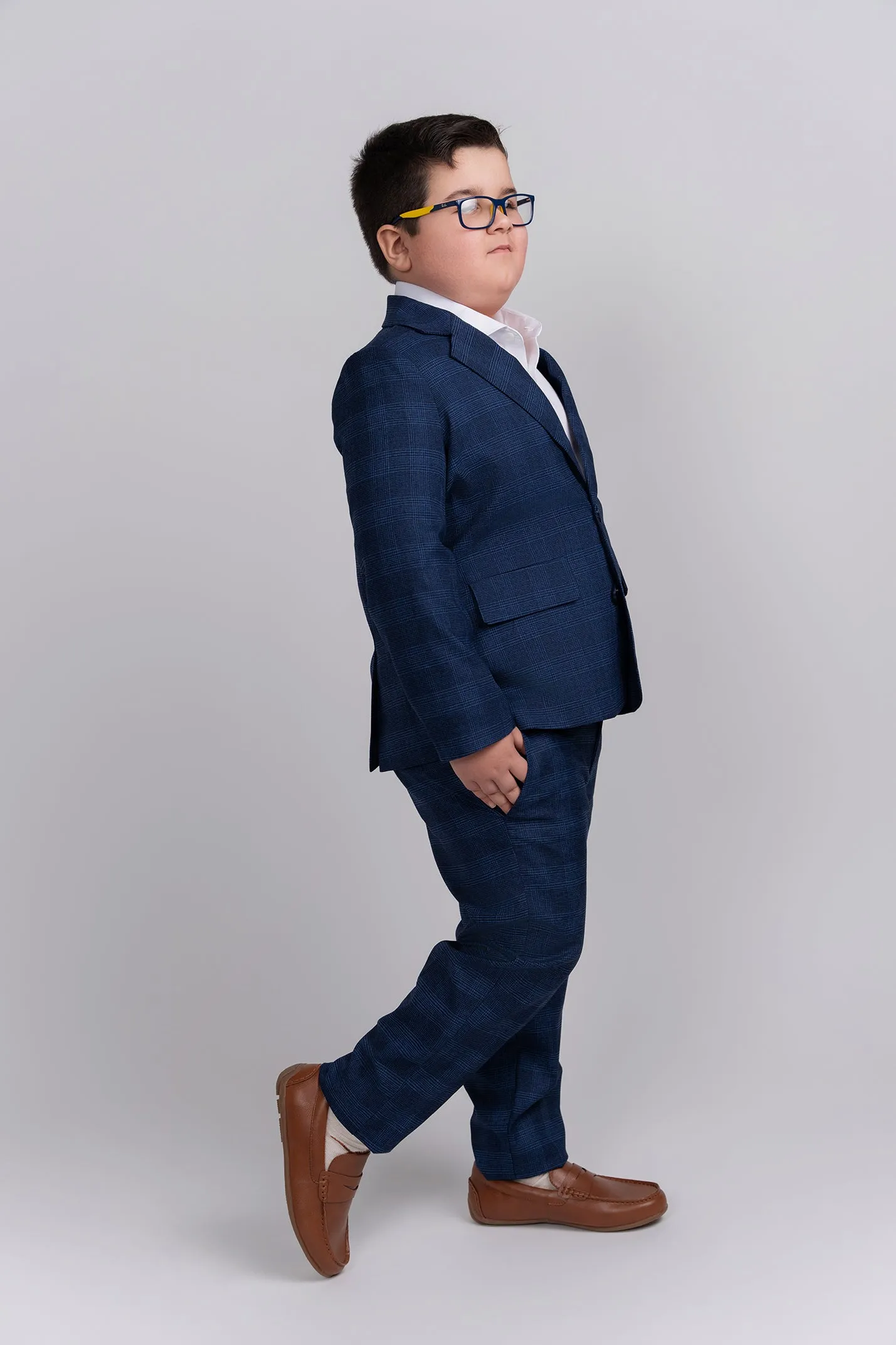 Herringbone Plaid Dress Pants