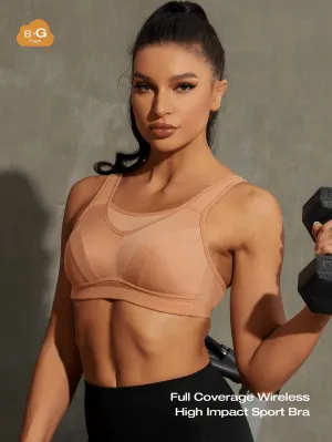 High Impact Large Bust Full Coverage Workout Bras orange