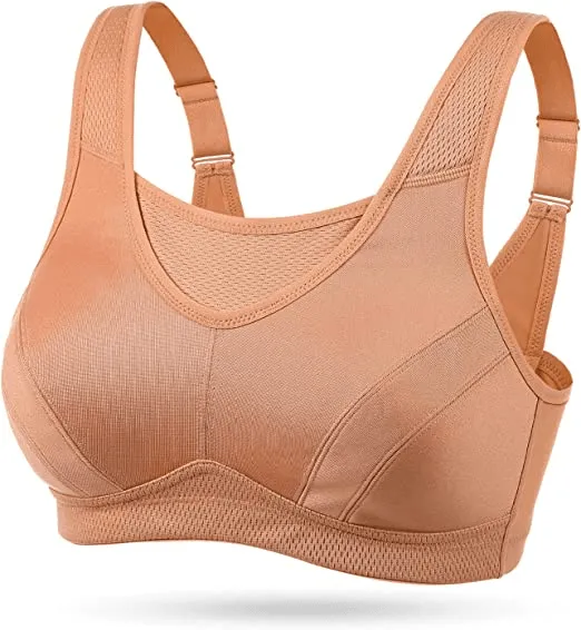 High Impact Large Bust Full Coverage Workout Bras orange