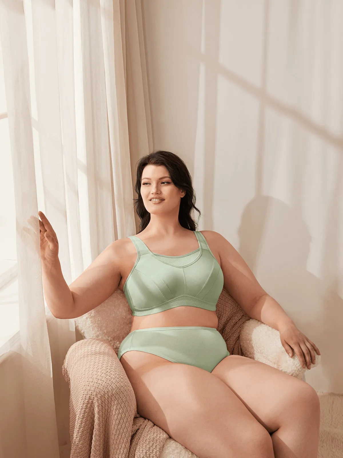 High Impact Large Bust Full Coverage Workout Bras Purple Green