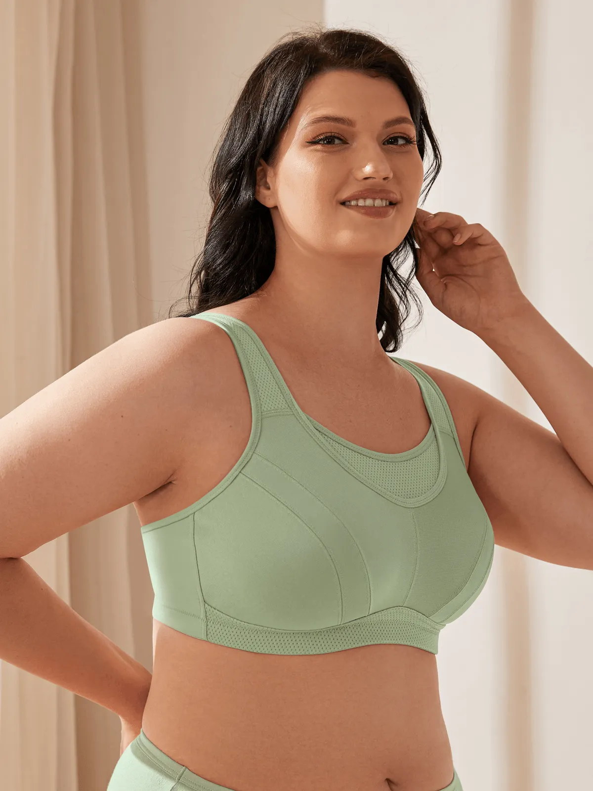 High Impact Large Bust Full Coverage Workout Bras Purple Green