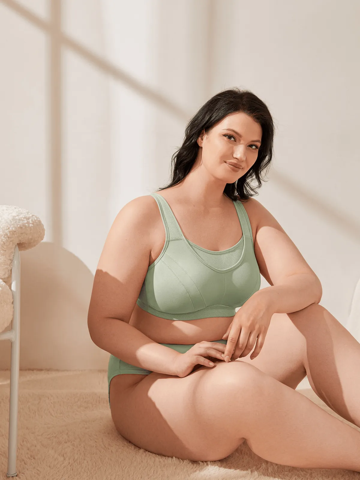 High Impact Large Bust Full Coverage Workout Bras Purple Green