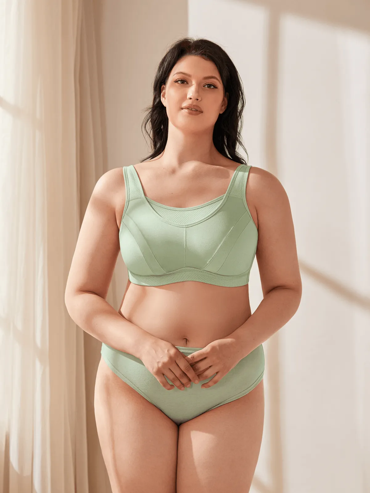 High Impact Large Bust Full Coverage Workout Bras Purple Green