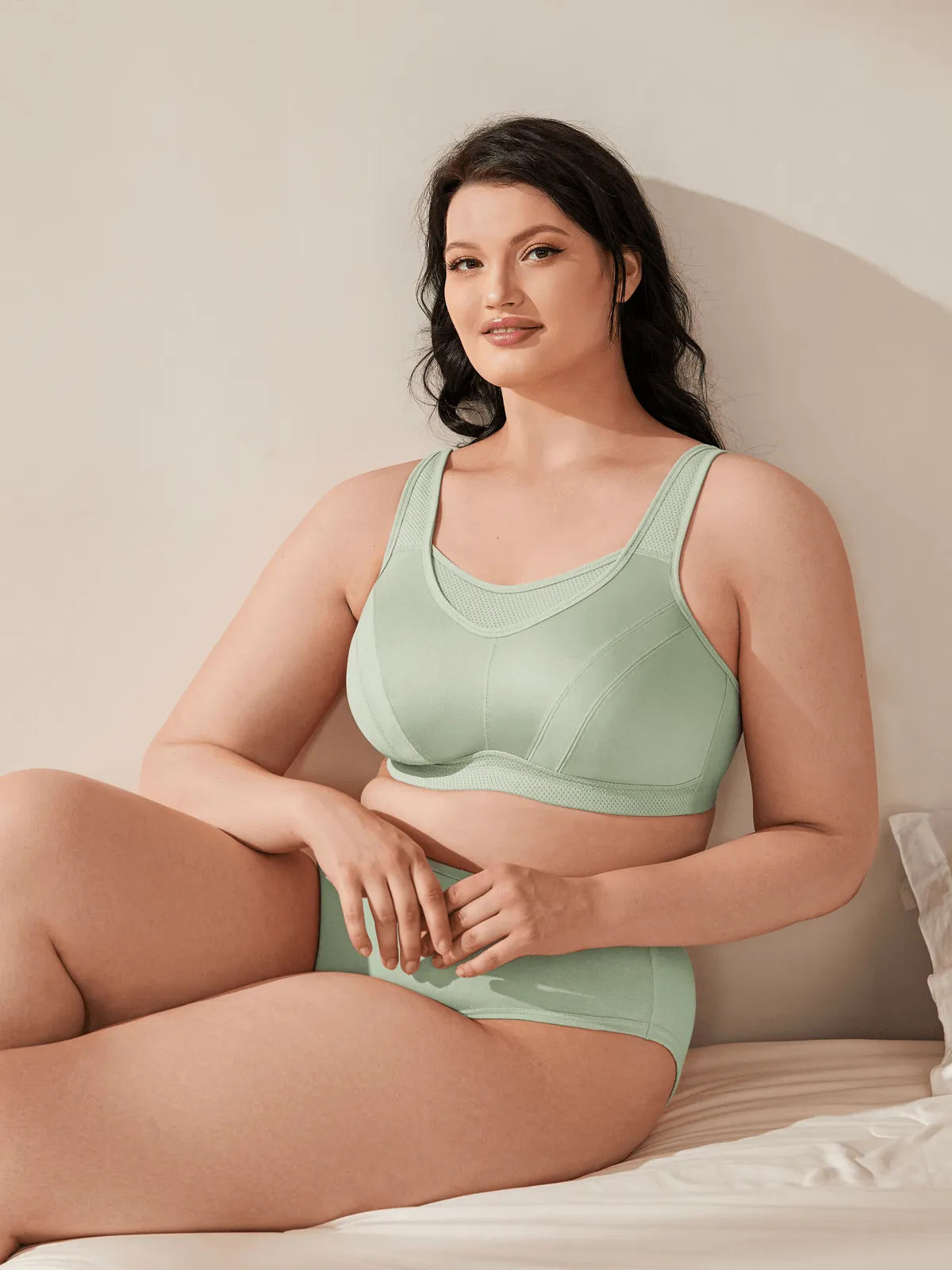 High Impact Large Bust Full Coverage Workout Bras Purple Green