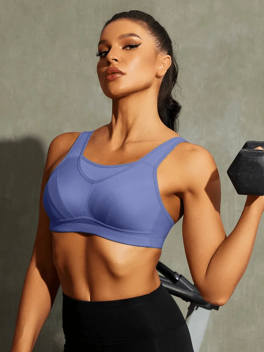 High Impact Large Bust Full Coverage Workout Bras Purple