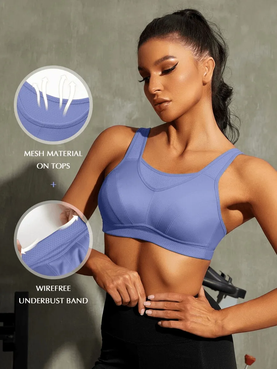 High Impact Large Bust Full Coverage Workout Bras Purple