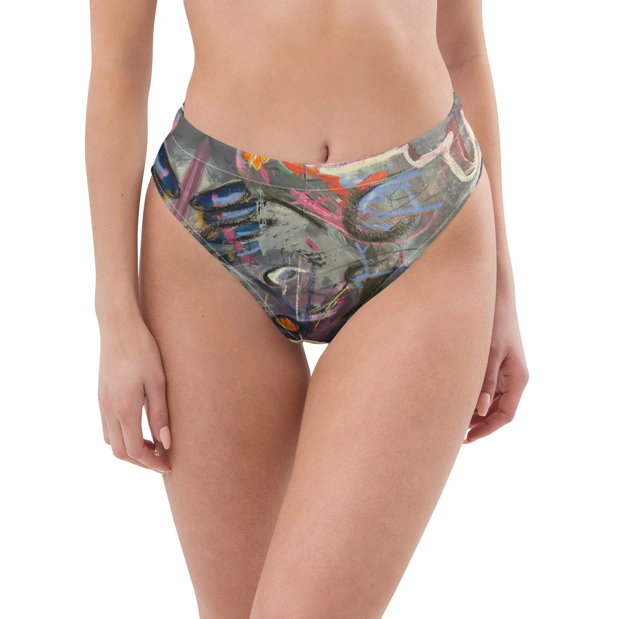 High-waisted bikini bottom "Crazy Town"