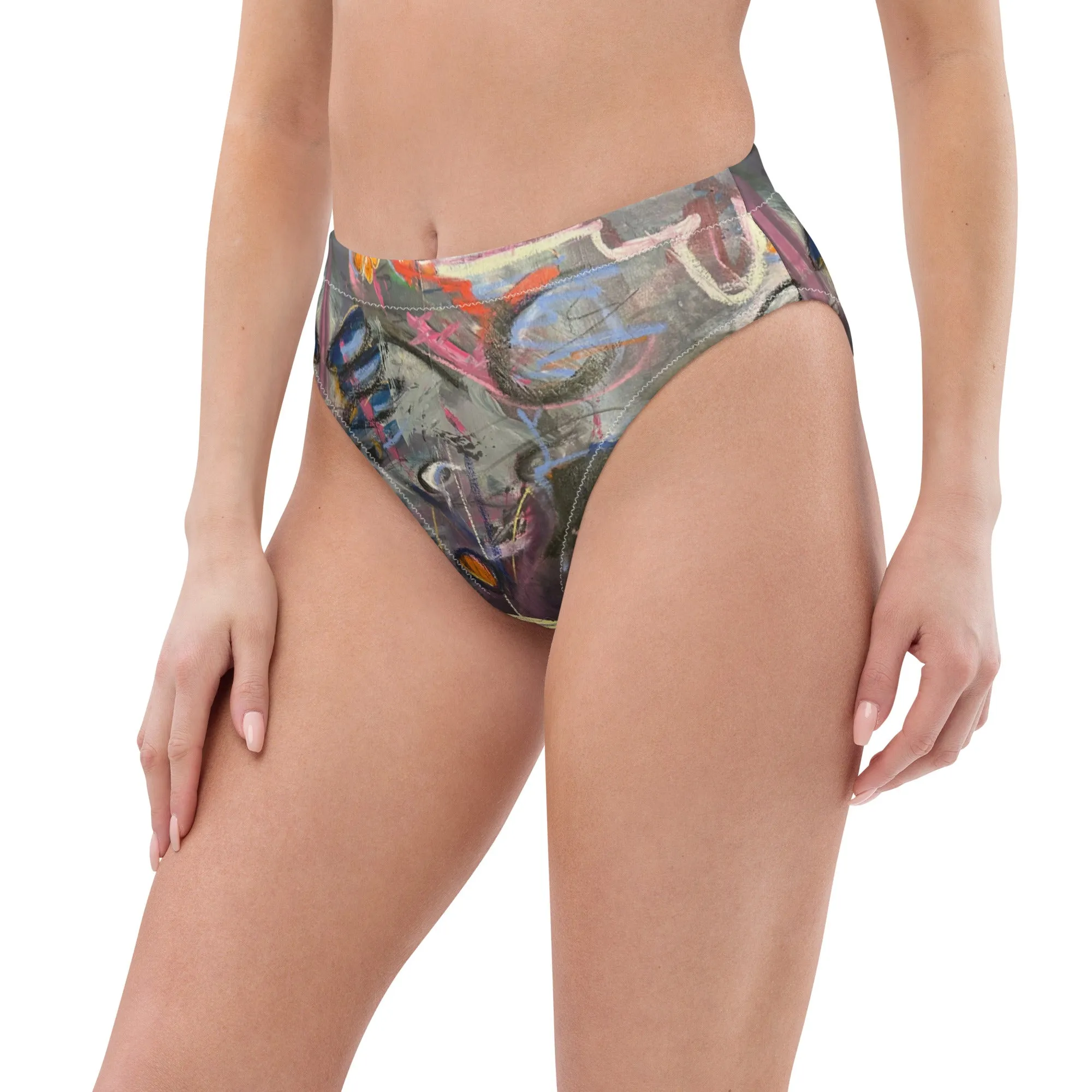 High-waisted bikini bottom "Crazy Town"
