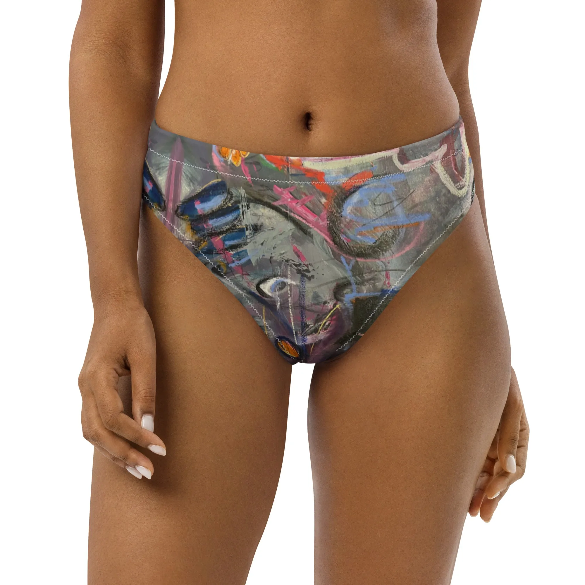 High-waisted bikini bottom "Crazy Town"