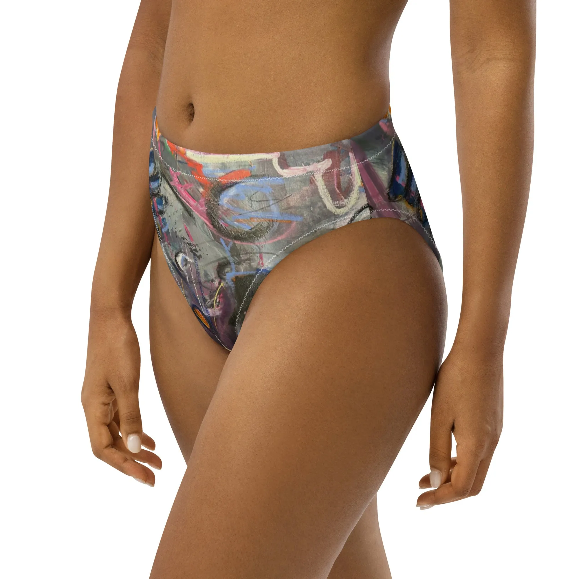 High-waisted bikini bottom "Crazy Town"