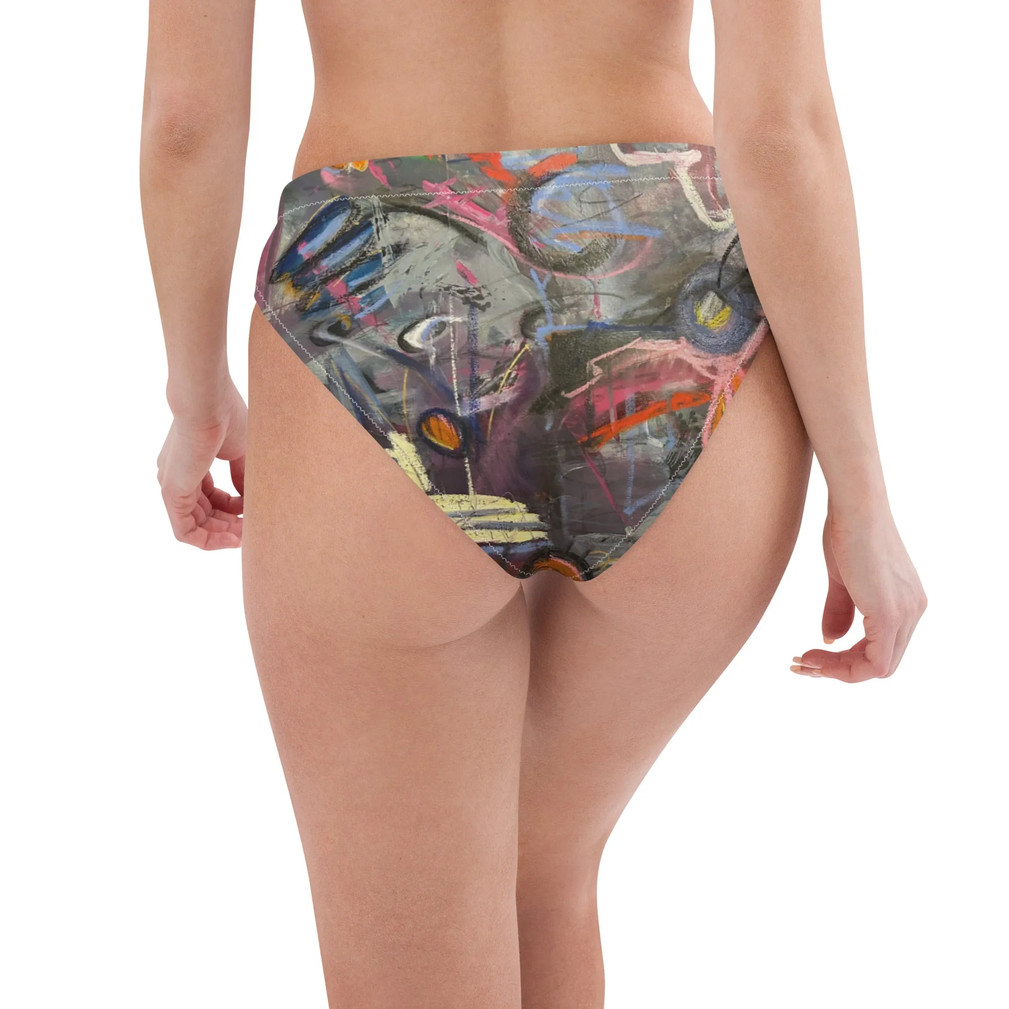 High-waisted bikini bottom "Crazy Town"