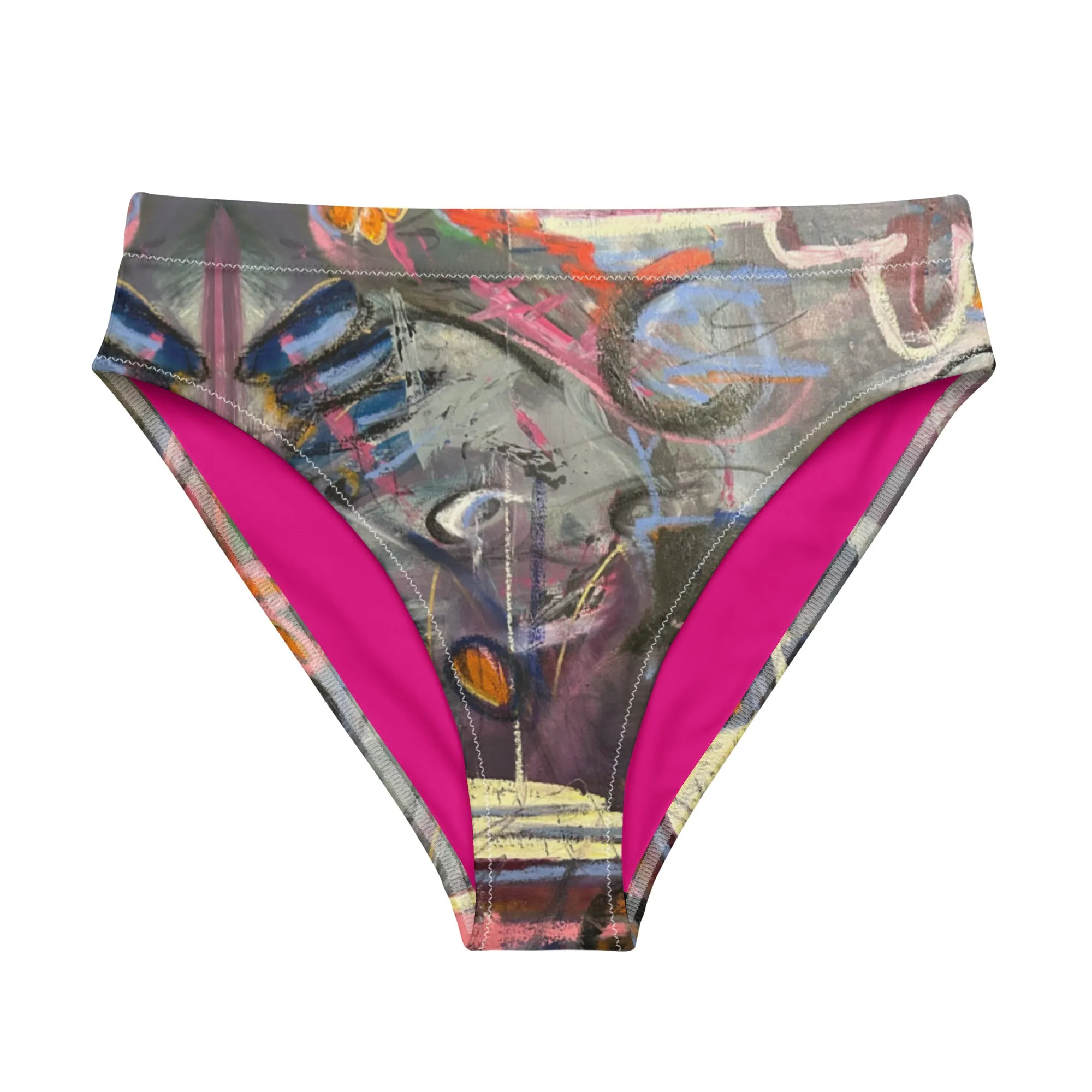 High-waisted bikini bottom "Crazy Town"